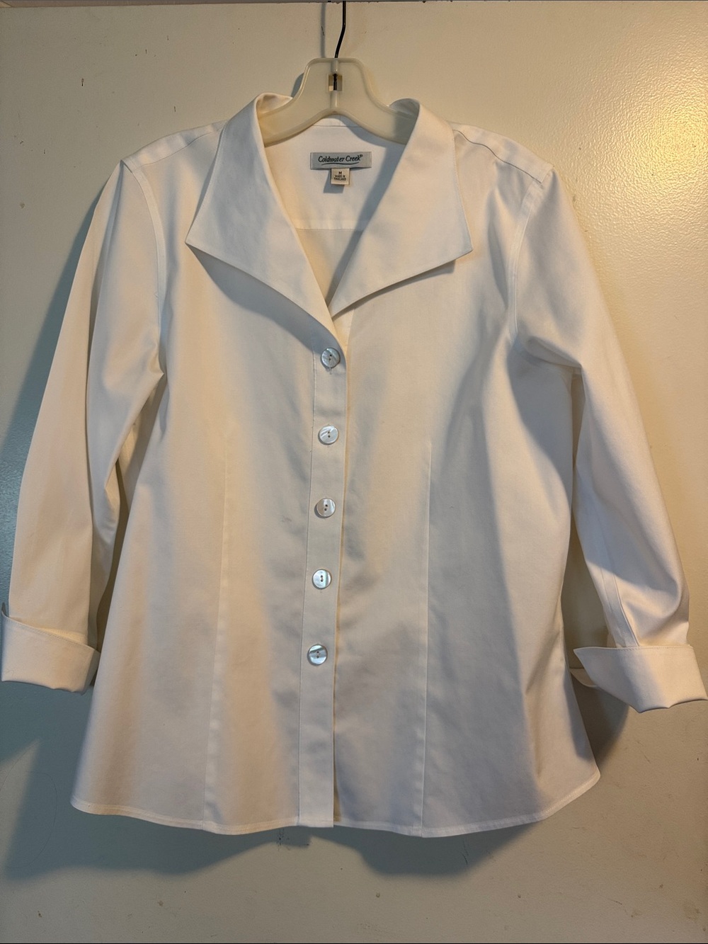 Coldwater Creek Crisp White Button-Down Shirt